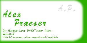 alex pracser business card